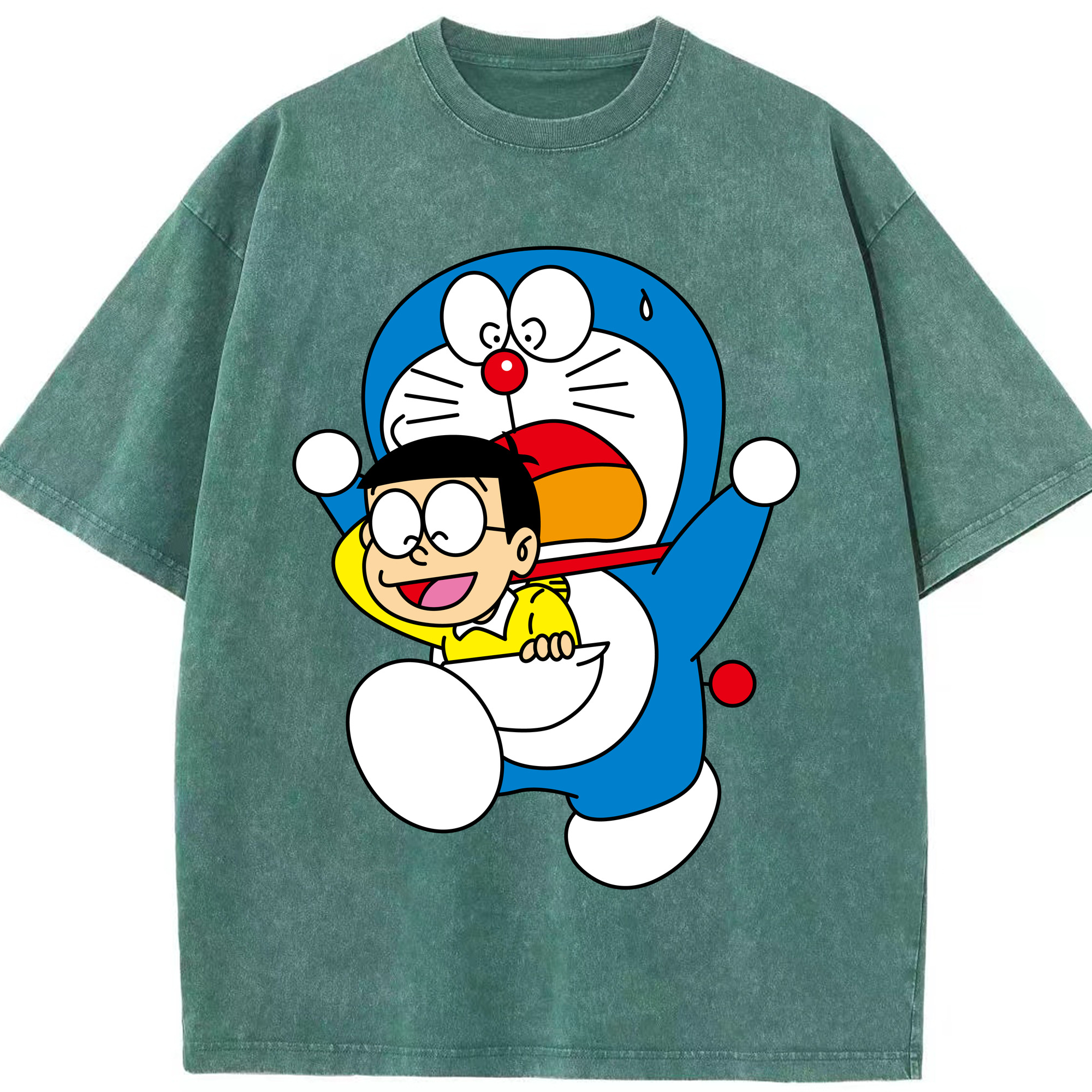 （画像用） ドラえもん Doraemon 綿100% ヴィンテージ風 半袖Tシャツ（フロントプリント）